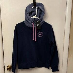 Under Armour Blue and Gray Sweatshirt with Pink Detail Size XS